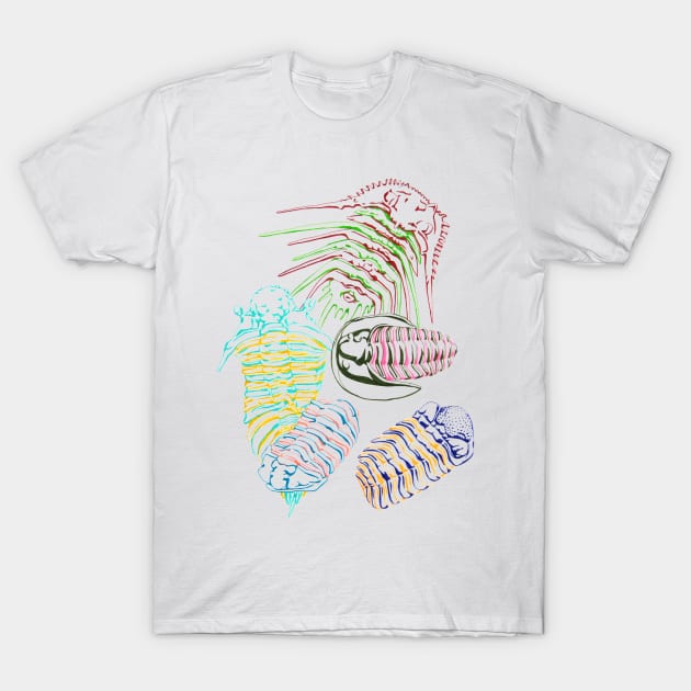 Silurian and Devonian Era Trilobites T-Shirt by RaLiz